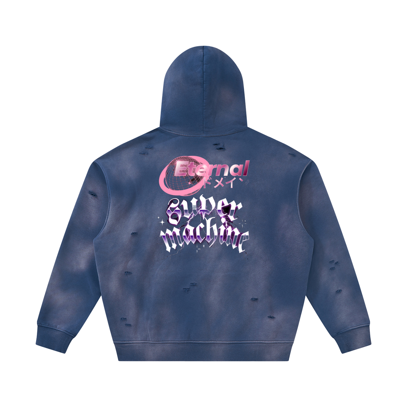 Unisex Sunfade Frayed Fleece Hoodie ODMPOD