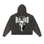 Vintage Washed Frayed-Hem Hoodie ODMPOD