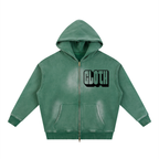 Sunfade Two-way Zipper Boxy Fleece Hoodie ODMPOD