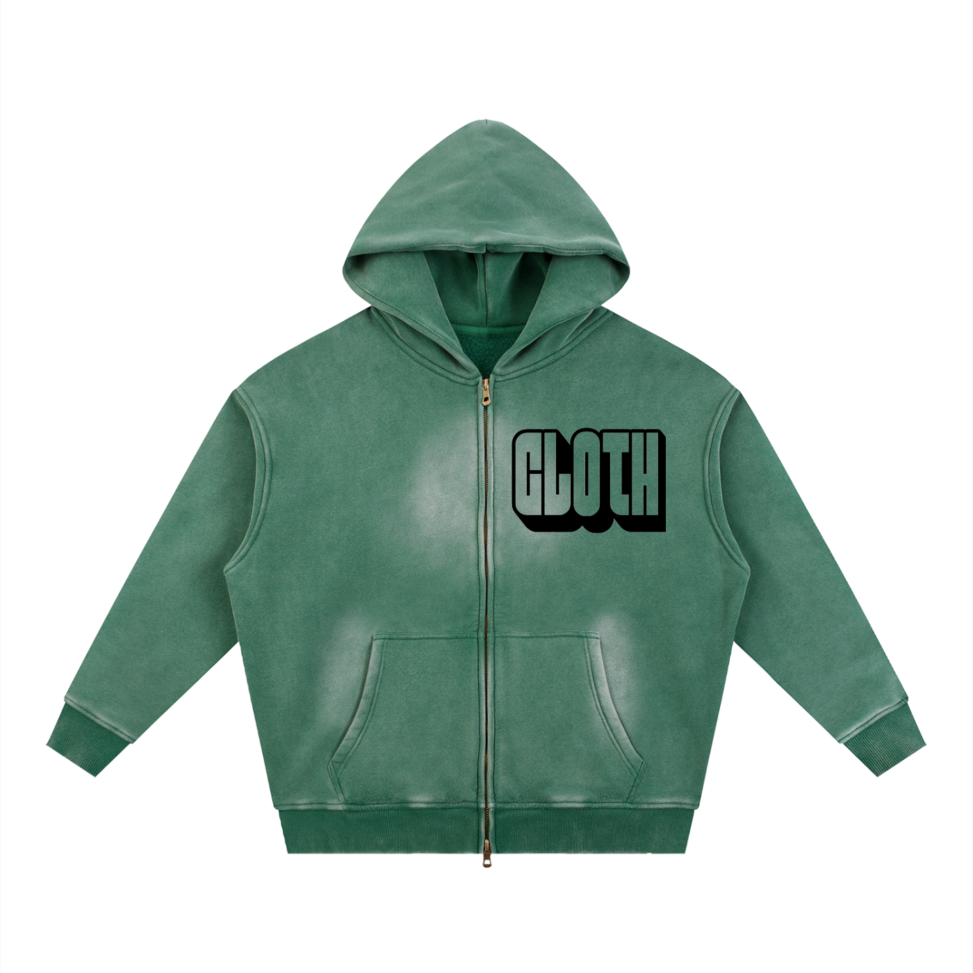 Sunfade Two-way Zipper Boxy Fleece Hoodie ODMPOD
