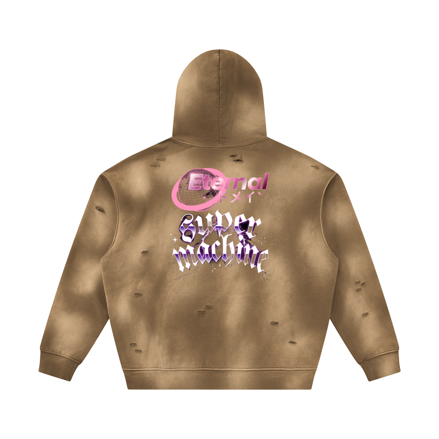 Unisex Sunfade Frayed Fleece Hoodie ODMPOD