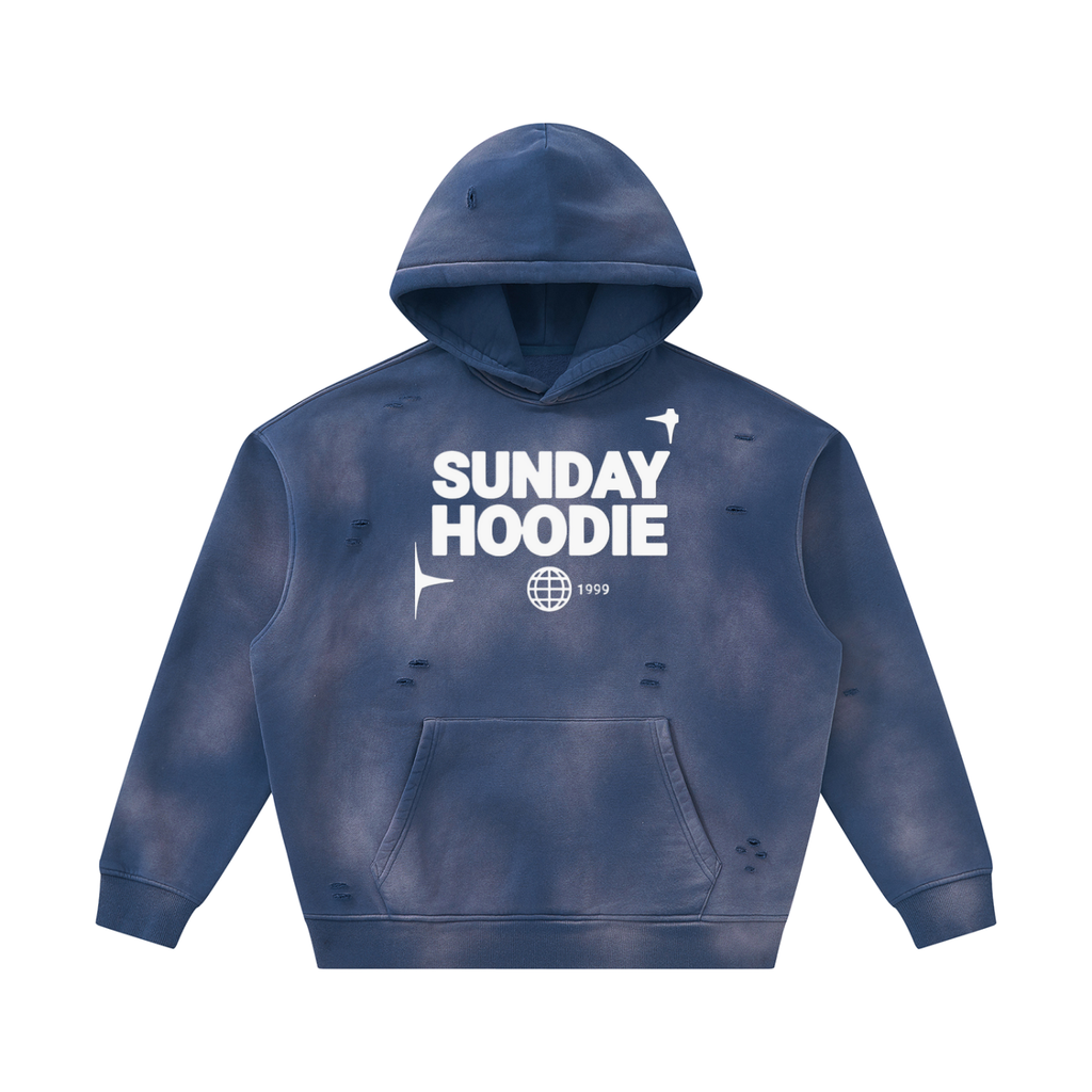 Unisex Sunfade Frayed Fleece Hoodie ODMPOD