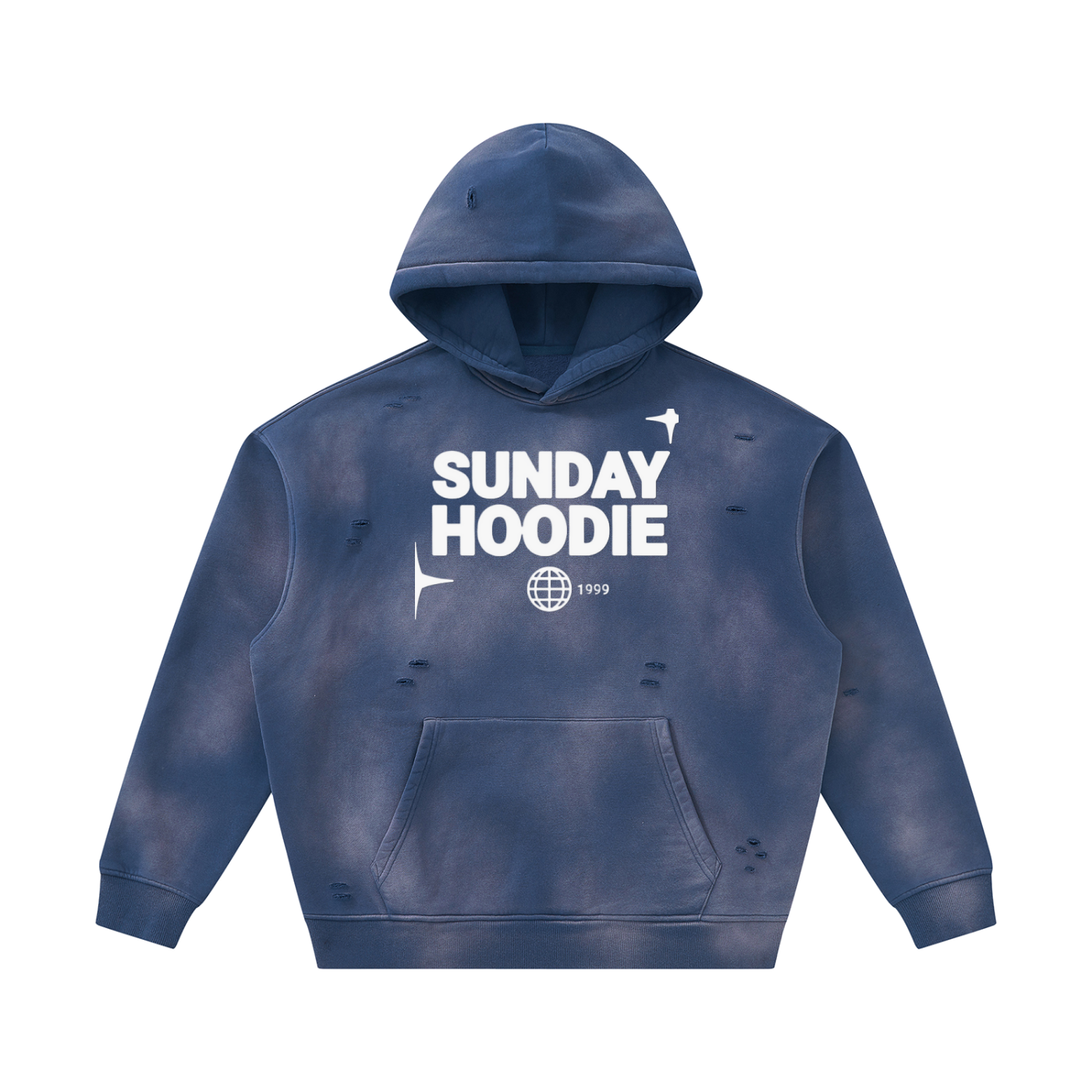 Unisex Sunfade Frayed Fleece Hoodie ODMPOD