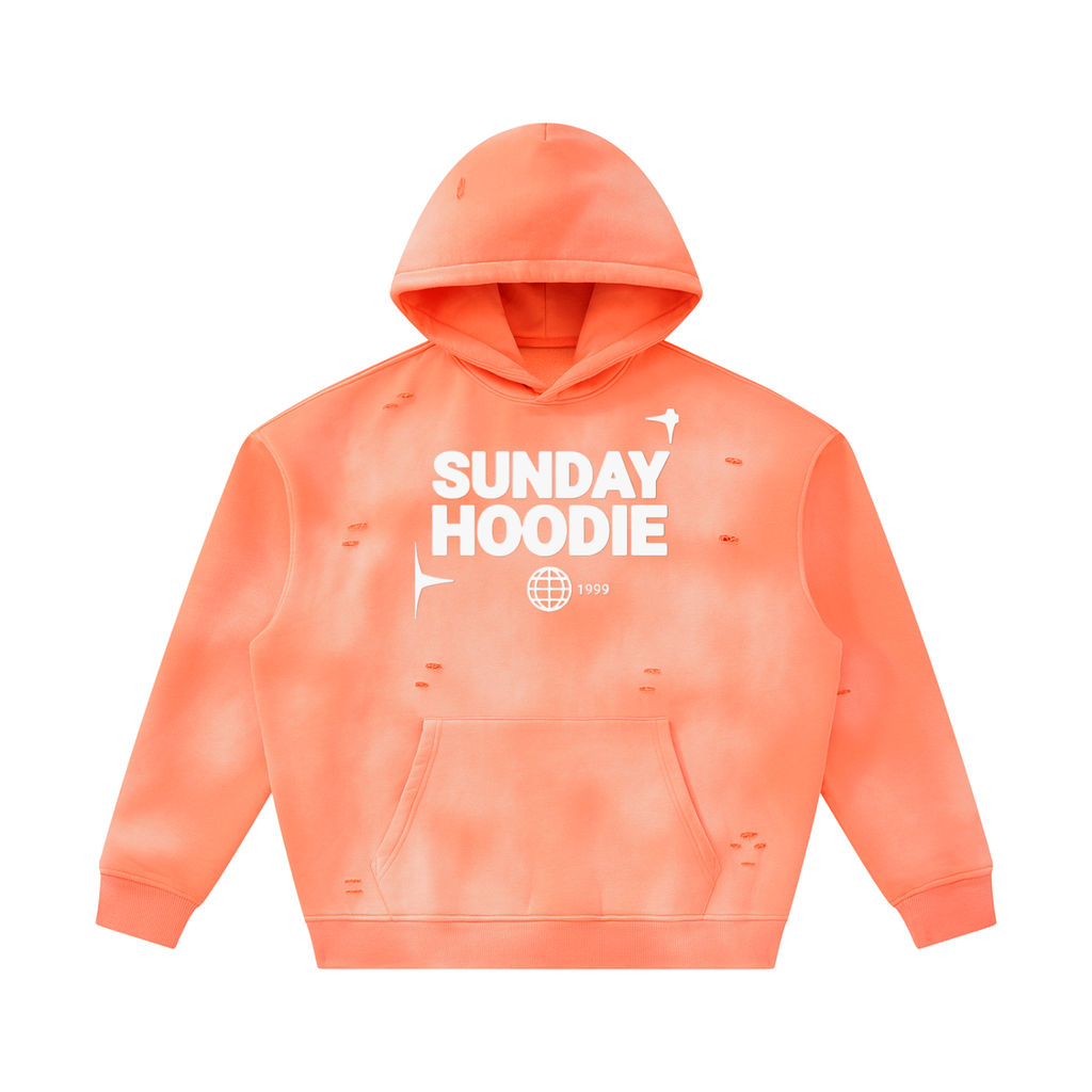 Unisex Sunfade Frayed Fleece Hoodie ODMPOD