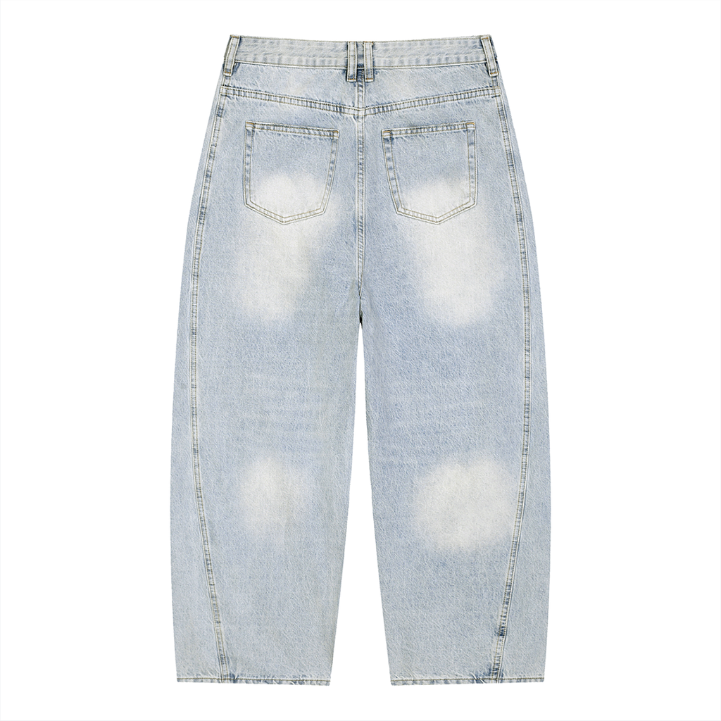 Jean Barrel Homme Délavé Coupe Ample Vintage Voxa
