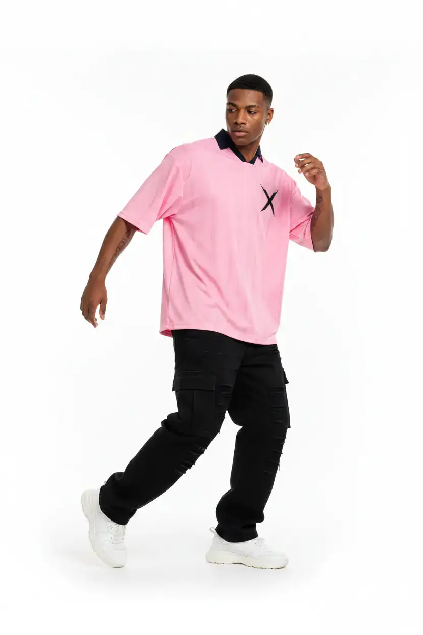 Jersey Boxy Rayé - Pose Dynamique