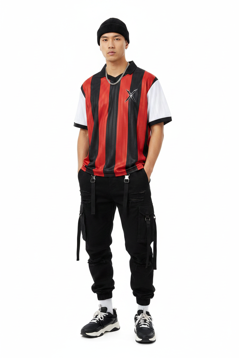 Jersey Col Rayé Boxy