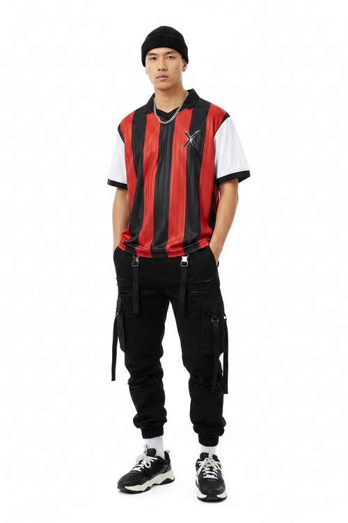 Jersey Col Rayé Boxy