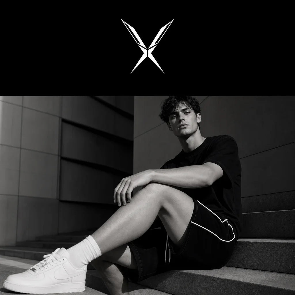 Mannequin portant le short à passepoil Voxa - look urbain