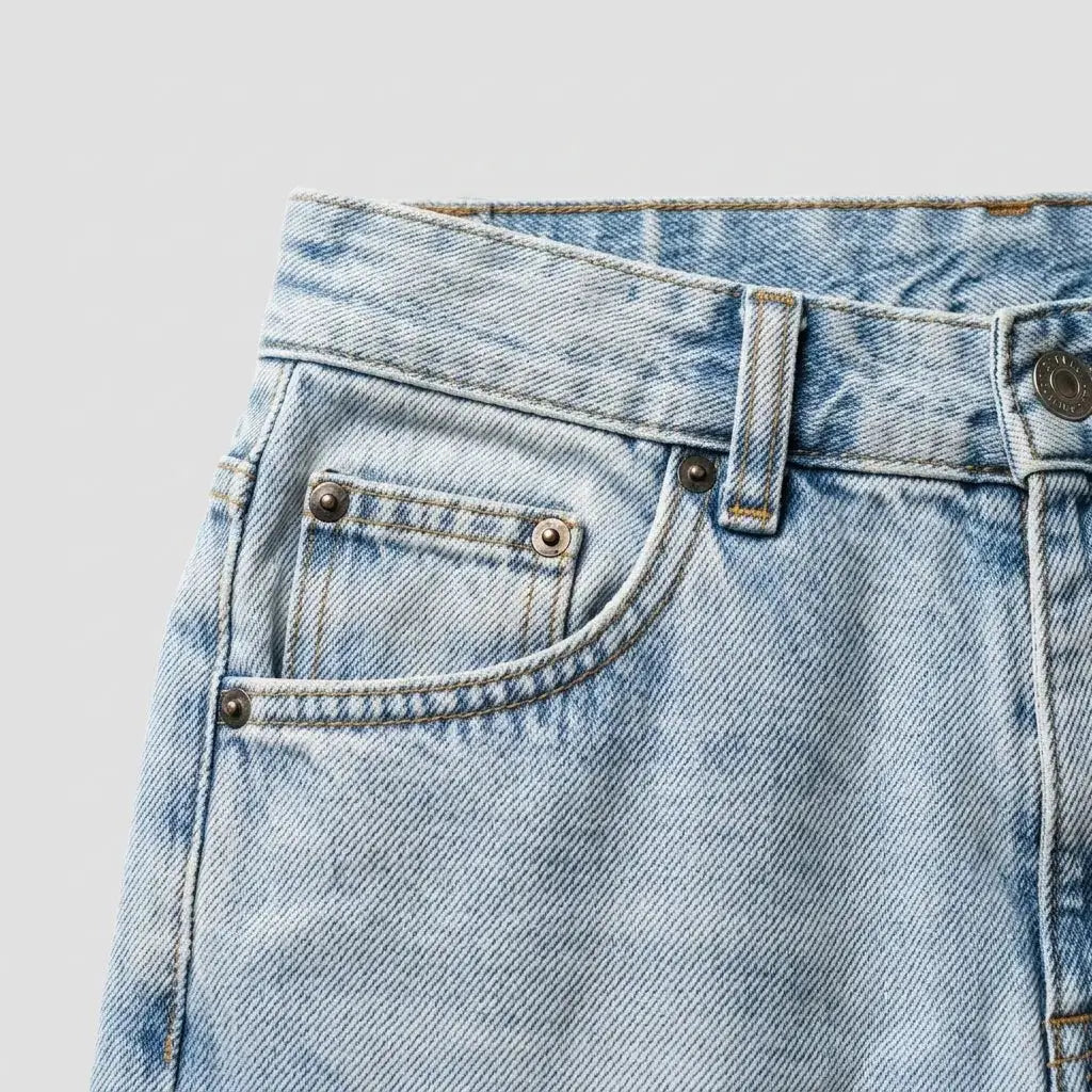 Wide-leg barrel jeans — Vintage Texture Detail | Generated by Modelize