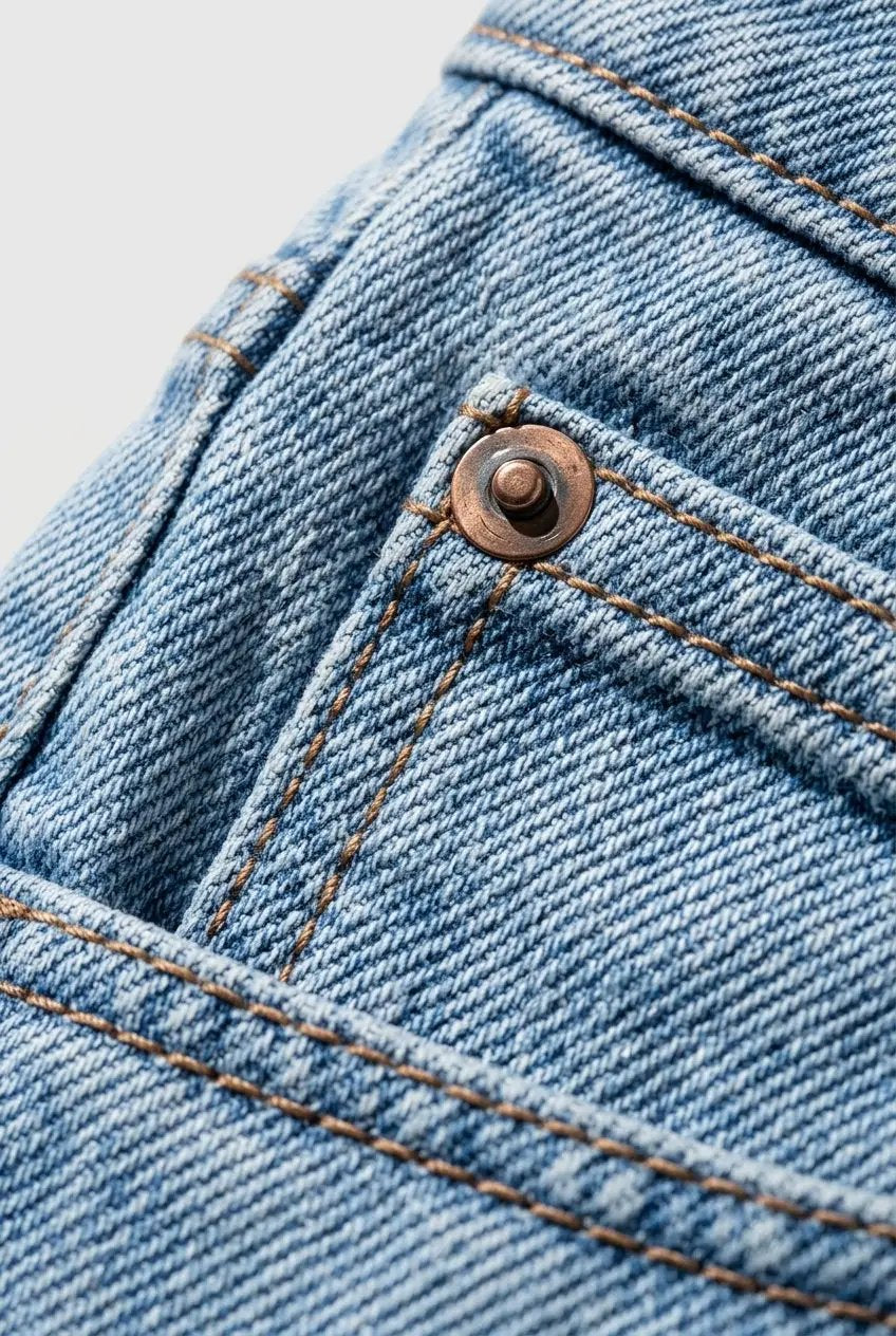 Straight-leg vintage jeans — Fabric Texture Macro | Generated by Modelize