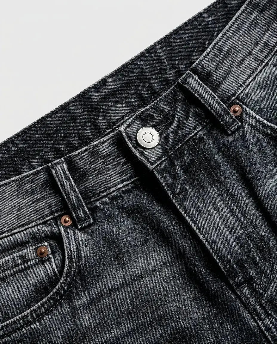 Oversized Vintage Jeans — Vintage Wash Texture Detail | Generated by Modelize