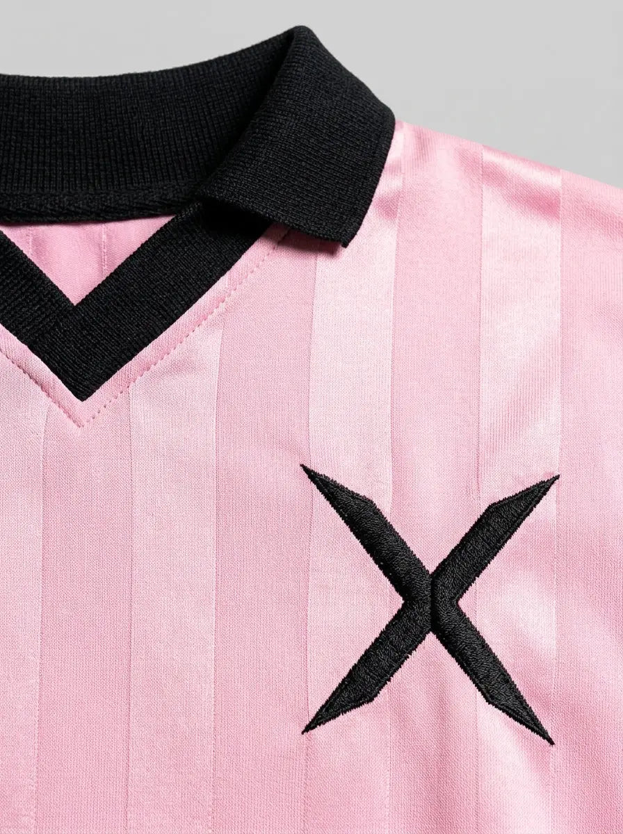 Boxy Jersey — Embroidered Crest and Collar Detail | Generated by Modelize
