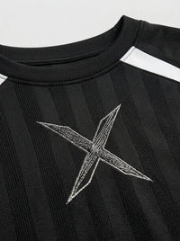 Long-sleeve jacquard jersey — Embroidered Crest and Collar Detail | Generated by Modelize