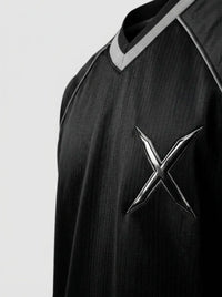 Long sleeve jersey — Embroidered Crest and Collar Detail | Generated by Modelize