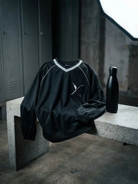 Long-sleeve V-neck athletic jersey — Urban Athletic Lifestyle | Generated by Modelize