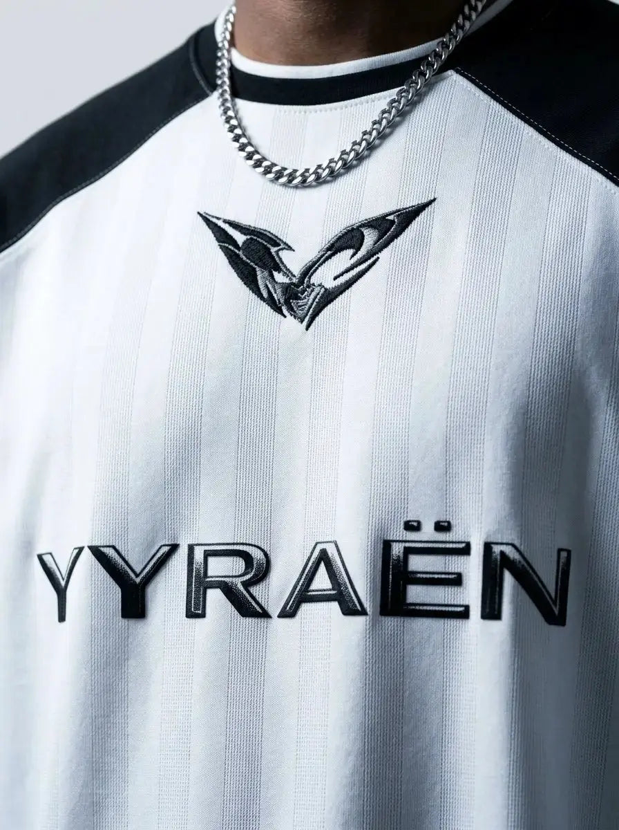 Raglan jersey — Chest Logo Detail | Generated by Modelize