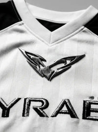 Raglan Jersey — Embroidered Crest and Collar Detail | Generated by Modelize