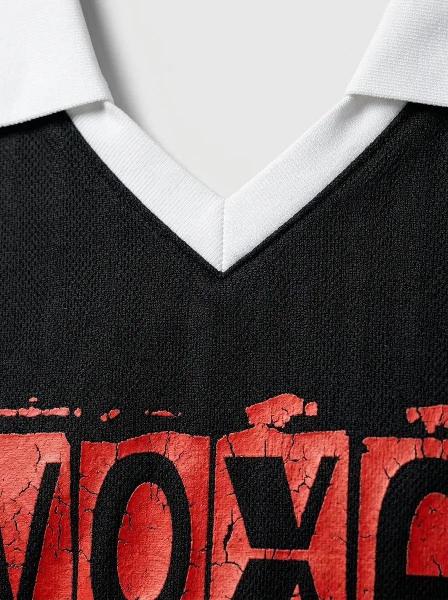 Cropped jersey shirt — Logo and Collar Detail | Generated by Modelize