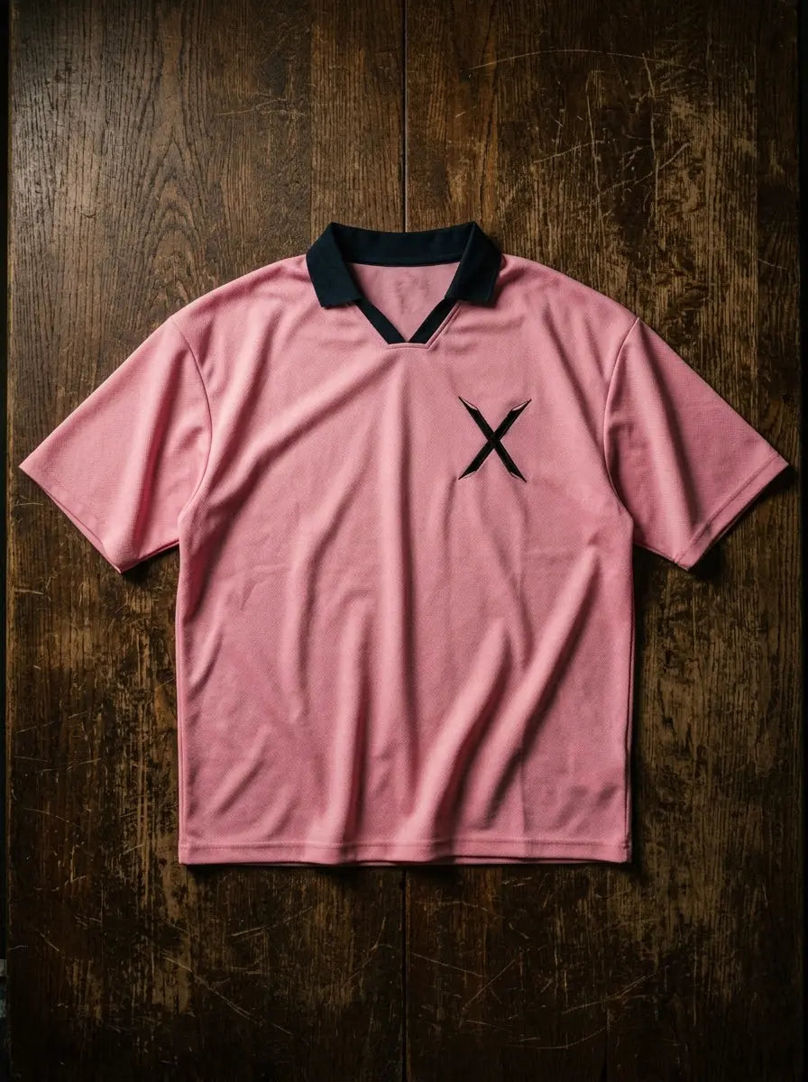 Boxy jersey polo — Vintage Sport Flat Lay | Generated by Modelize