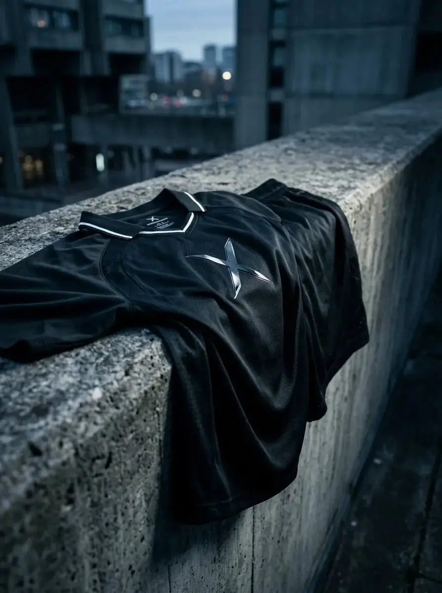 Streetwear V-neck jersey — Urban Still Life | Generated by Modelize