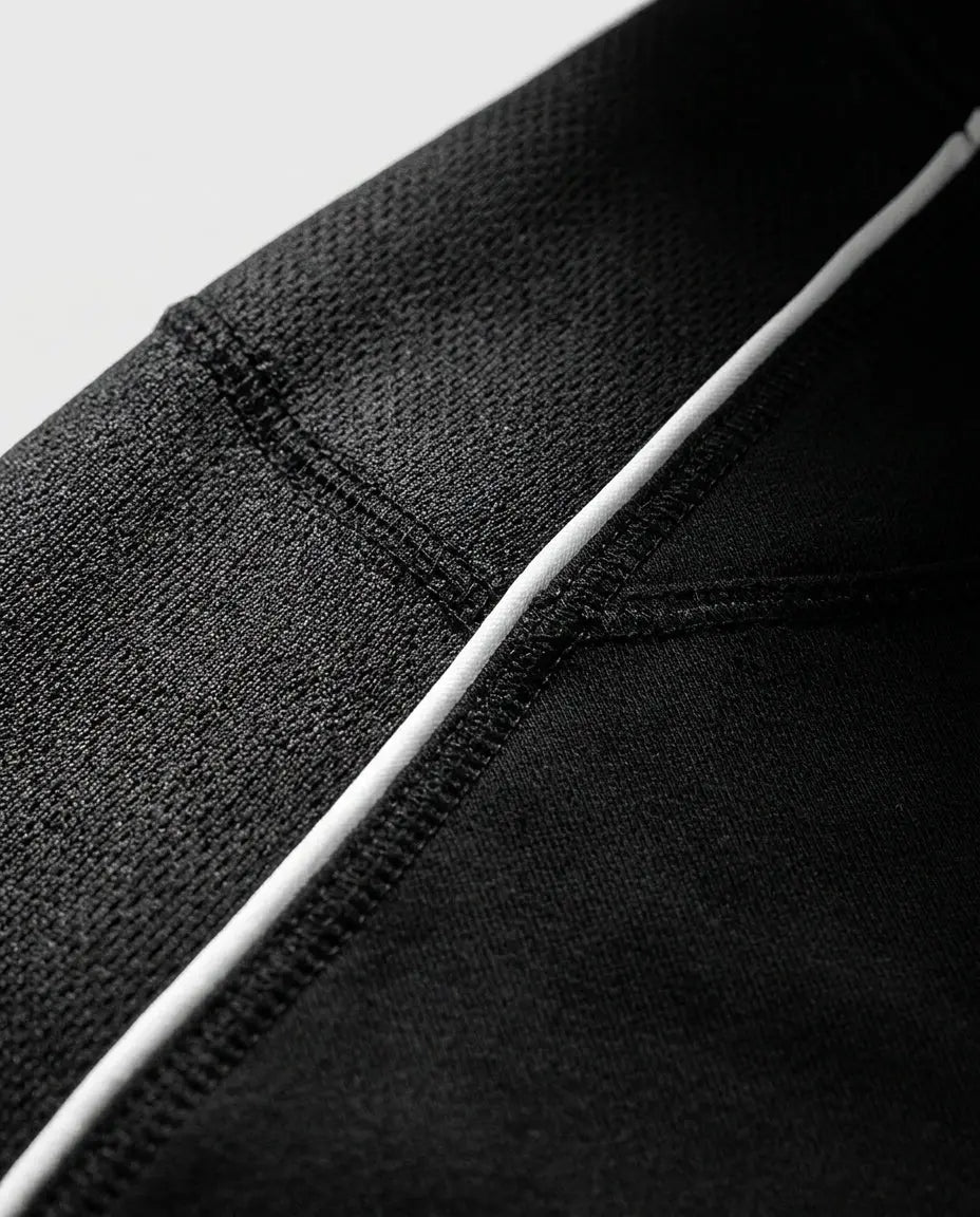 Short V-neck performance jersey — Technical Detail Close-up | Generated by Modelize