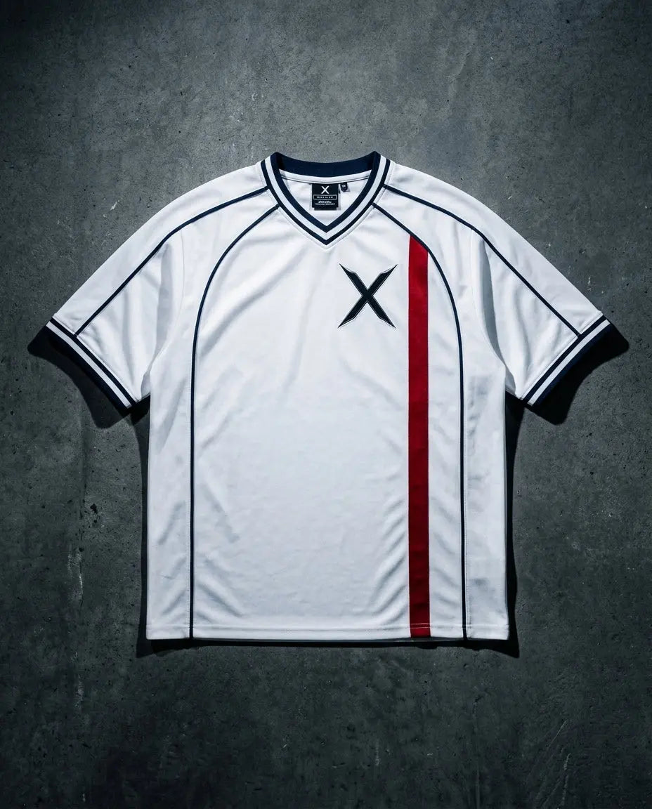V-neck football jersey — Urban Lifestyle Flat Lay | Generated by Modelize