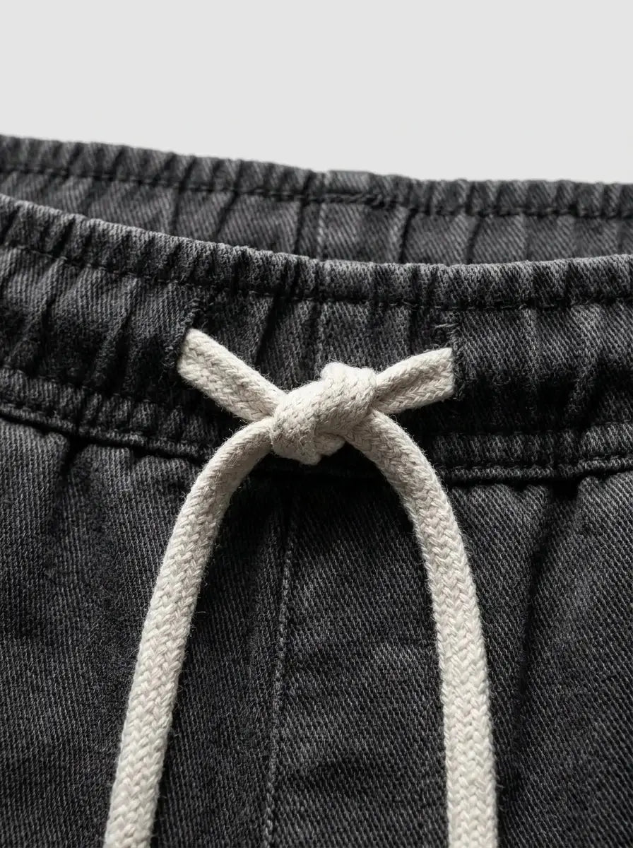 Washed cotton shorts — Embroidered Crest and Collar Detail | Generated by Modelize