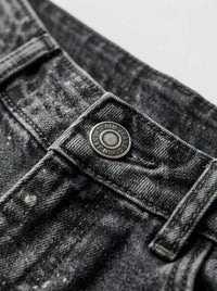 Denim shorts — Embroidered Crest and Collar Detail | Generated by Modelize