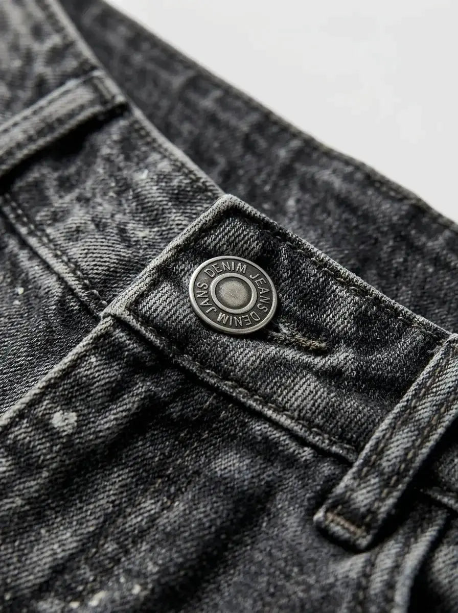 Denim shorts — Embroidered Crest and Collar Detail | Generated by Modelize