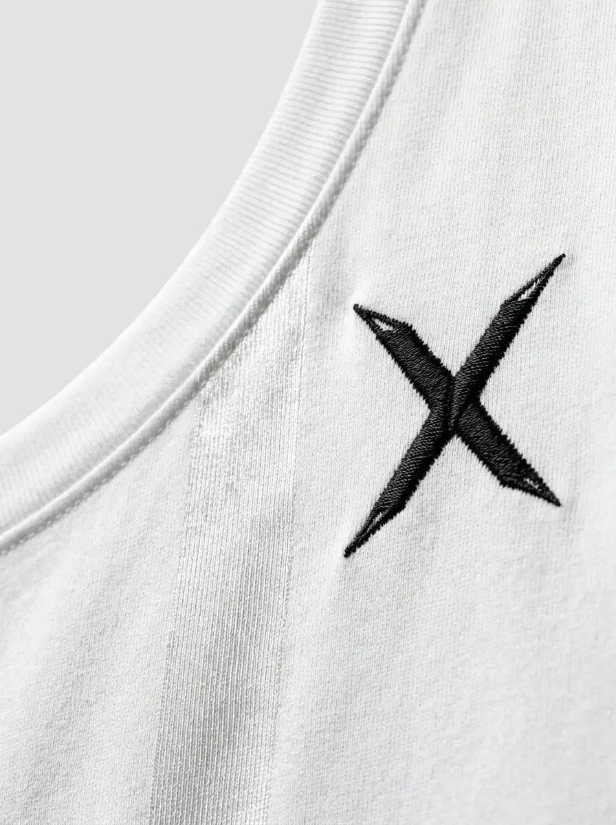 Crew neck t-shirt — Embroidered Crest and Collar Detail | Generated by Modelize