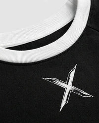 Raglan T-shirt — Fabric and Crest Detail | Generated by Modelize