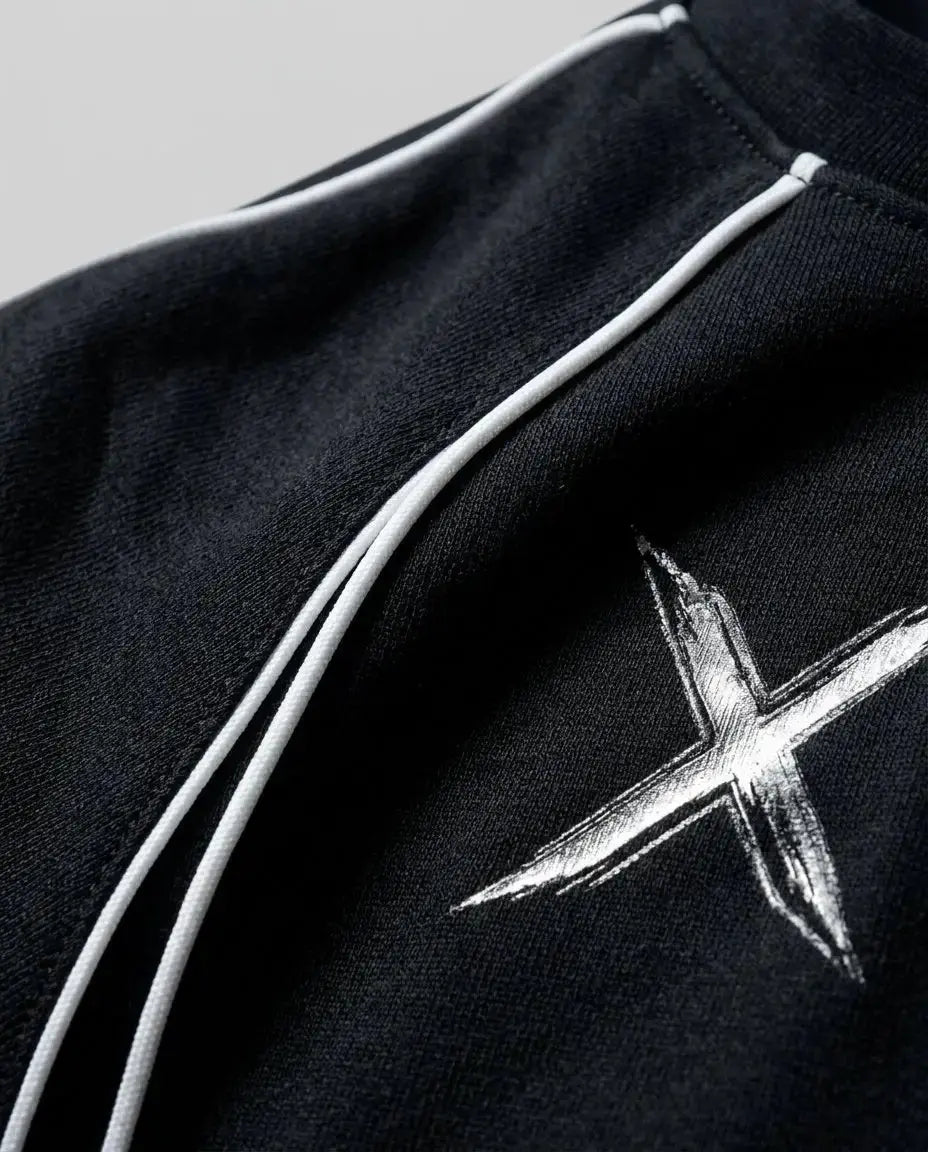 Raglan T-shirt — Technical Stitching and Logo Detail | Generated by Modelize